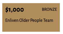 A bronze coloured brick with $1,000 on it. It has the words Enliven Older People Team on it. 